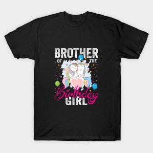 Brother of the Birthday Girl Unicorn Lovers Gift Shirt T-Shirt